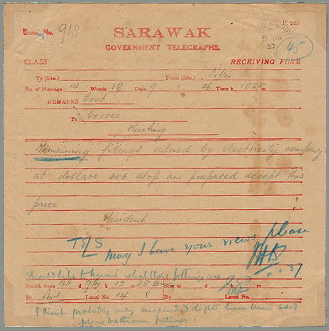 P223 Form of 1937