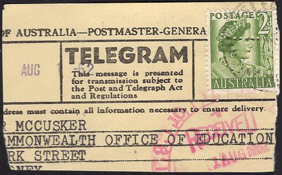 Telegraph Office - 1/8/1952