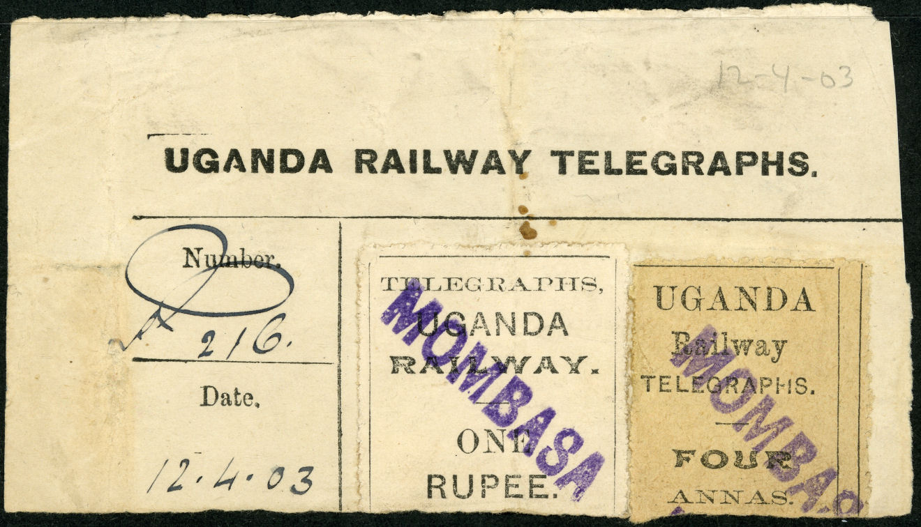 Uganda Railway counterfoil.