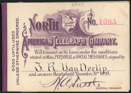 North American Telegraph 1899 booklet cover