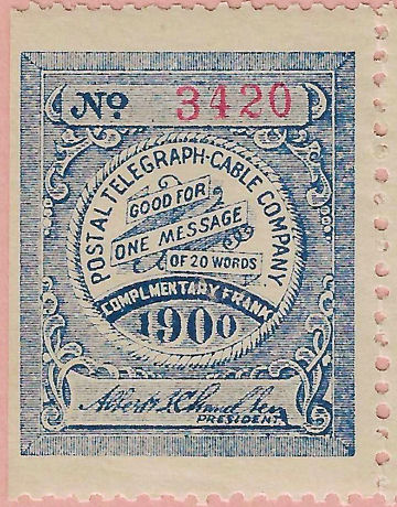 USA Postal Tel-Cable 1900 Frank H26 - 3420