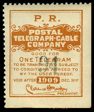 USA Postal Tel-Cable 1909 - PR - 94