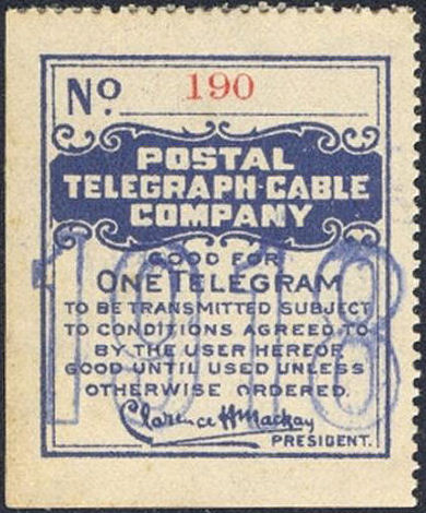 USA Postal Tel-Cable 1918 - Overprint