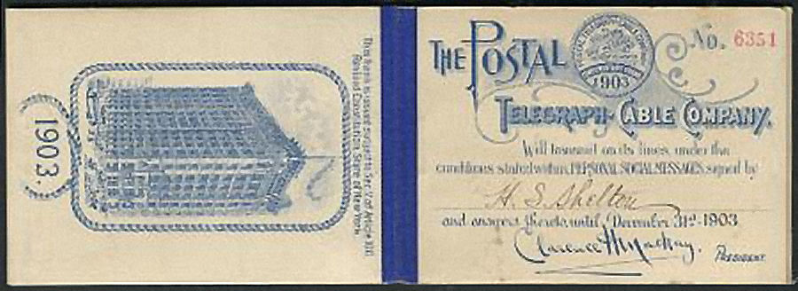 USA Postal Tel-Cable 1903 booklet cover