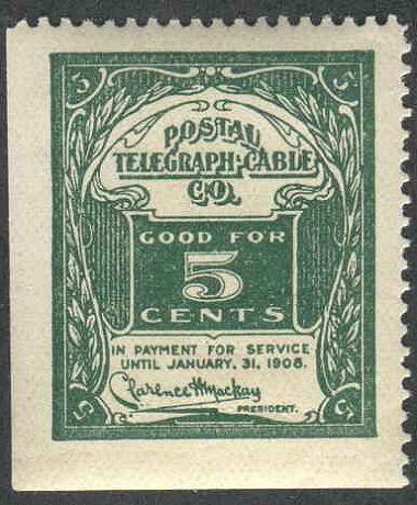 USA Postal Tel-Cable 1907 5c