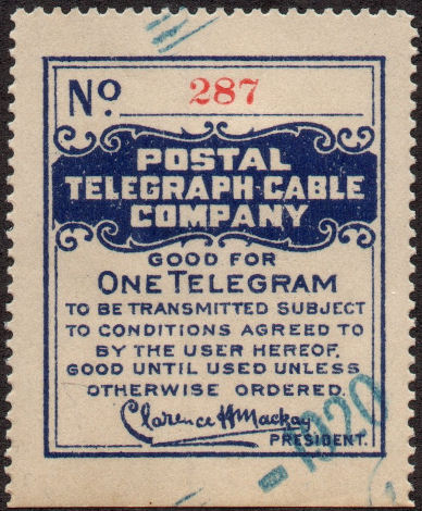 USA Postal Tel-Cable 1920 - Overprint - H61
