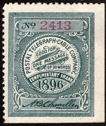 USA Postal Tel-Cable 1896 RH19-2413