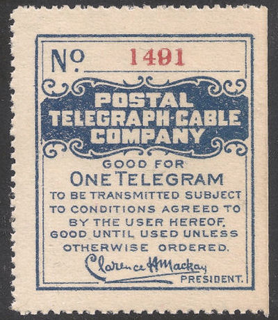 USA Postal Tel-Cable 1914 - One Telegram