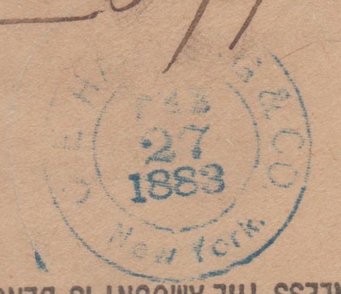 Envelope of 27 February 1883 1881 - hand-stamp