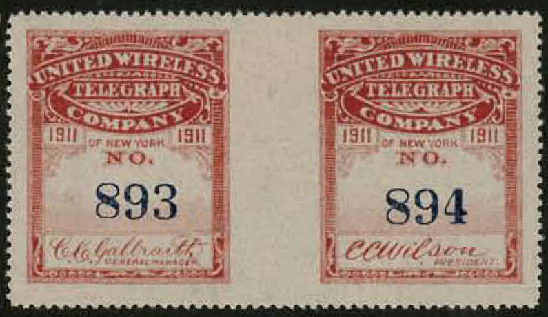 United Wireless - 1911 Galbraith & Wilson pair - 893