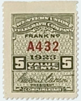 Western Union 1923 5c - A