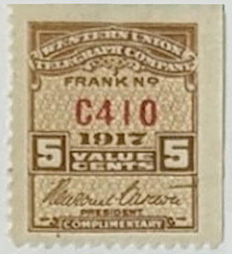 Western Union 1917 5c - B3095