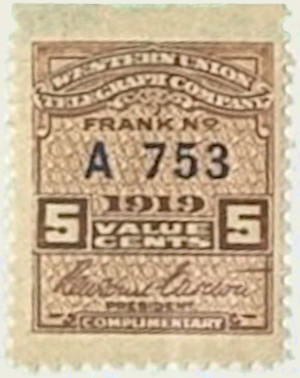 Western Union 1919, RH60 - A753