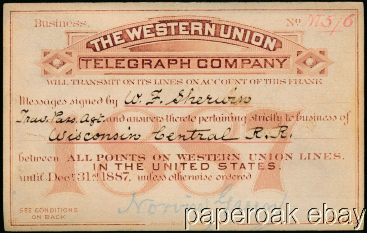 Western Union Business Frank 1887
