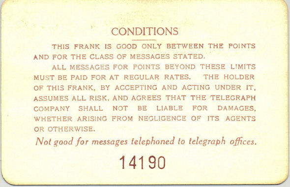 1918 Charge Card, 6840 - back