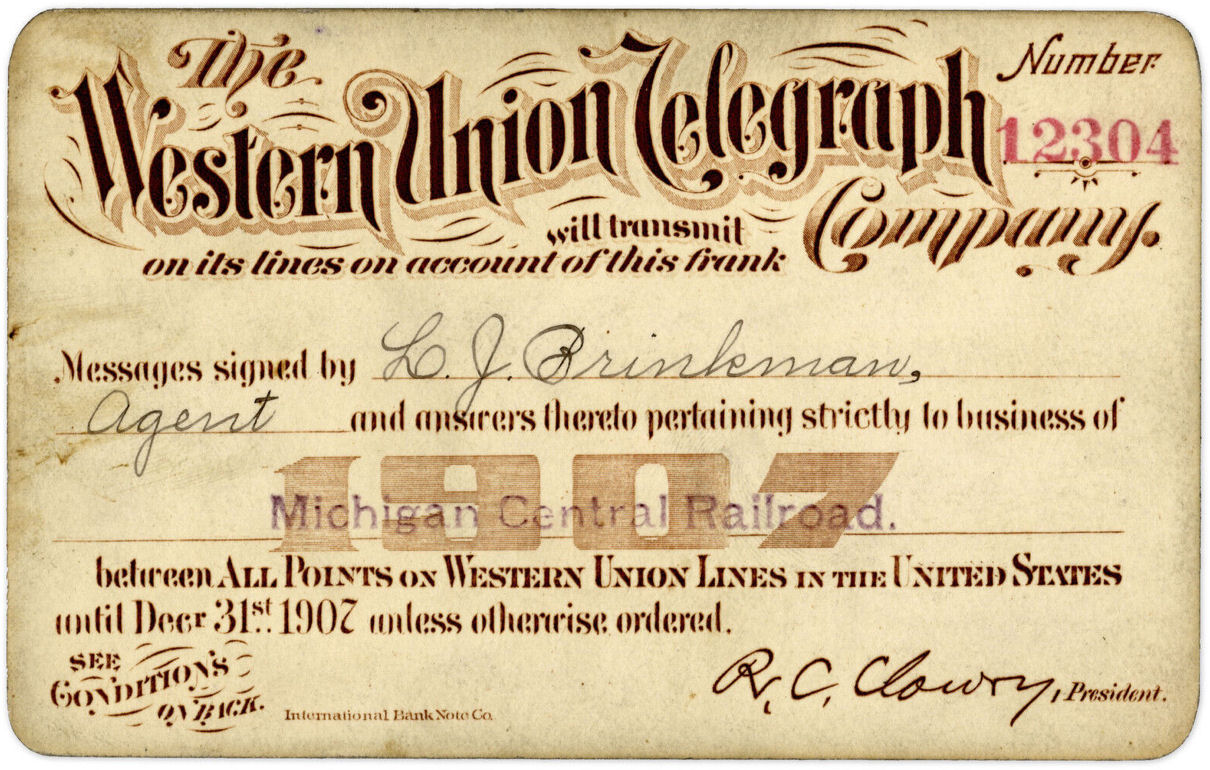 Western Union Business Frank 1907 - front