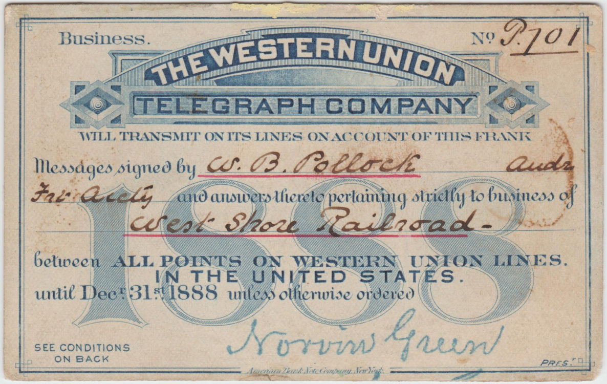 Western Union Business Frank 1888