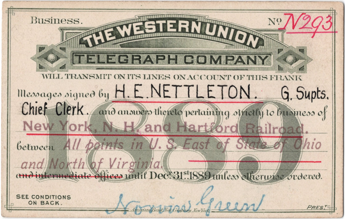 Western Union Business Frank 1889 - T2