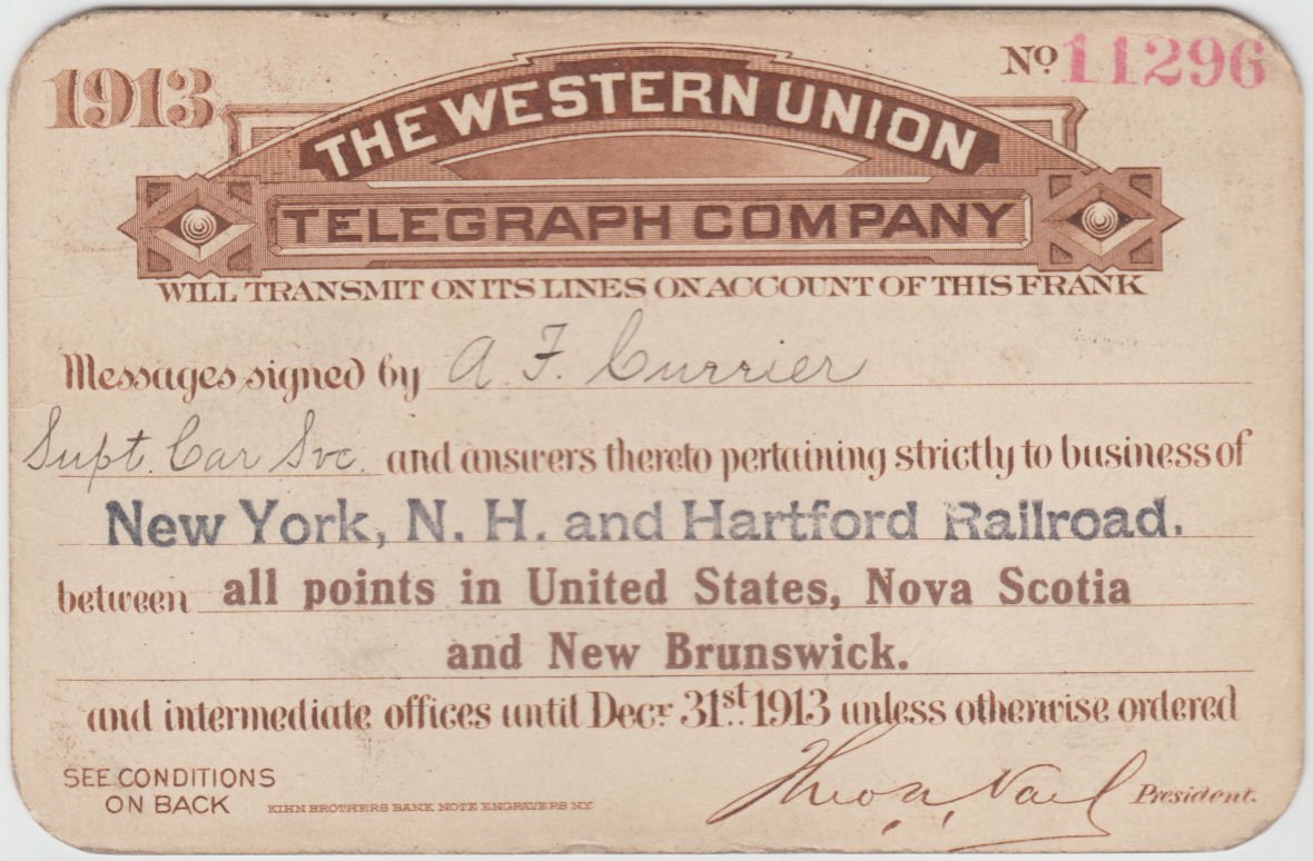 Western Union Business Frank 1913 - front