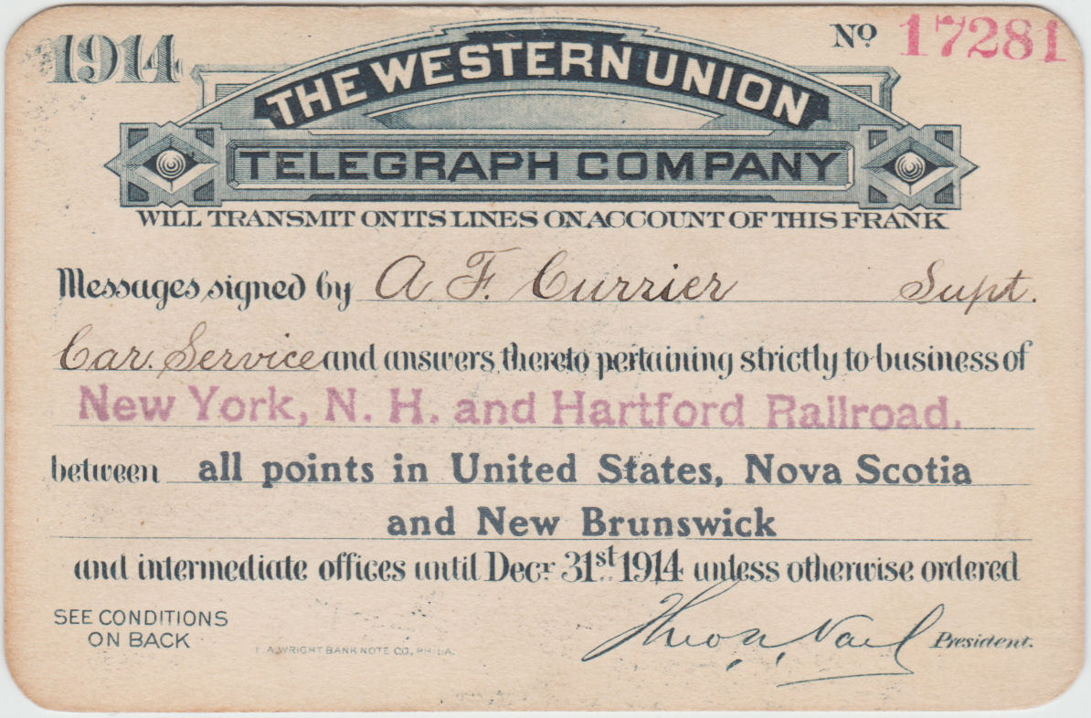 Western Union Business Frank 1914 II - front