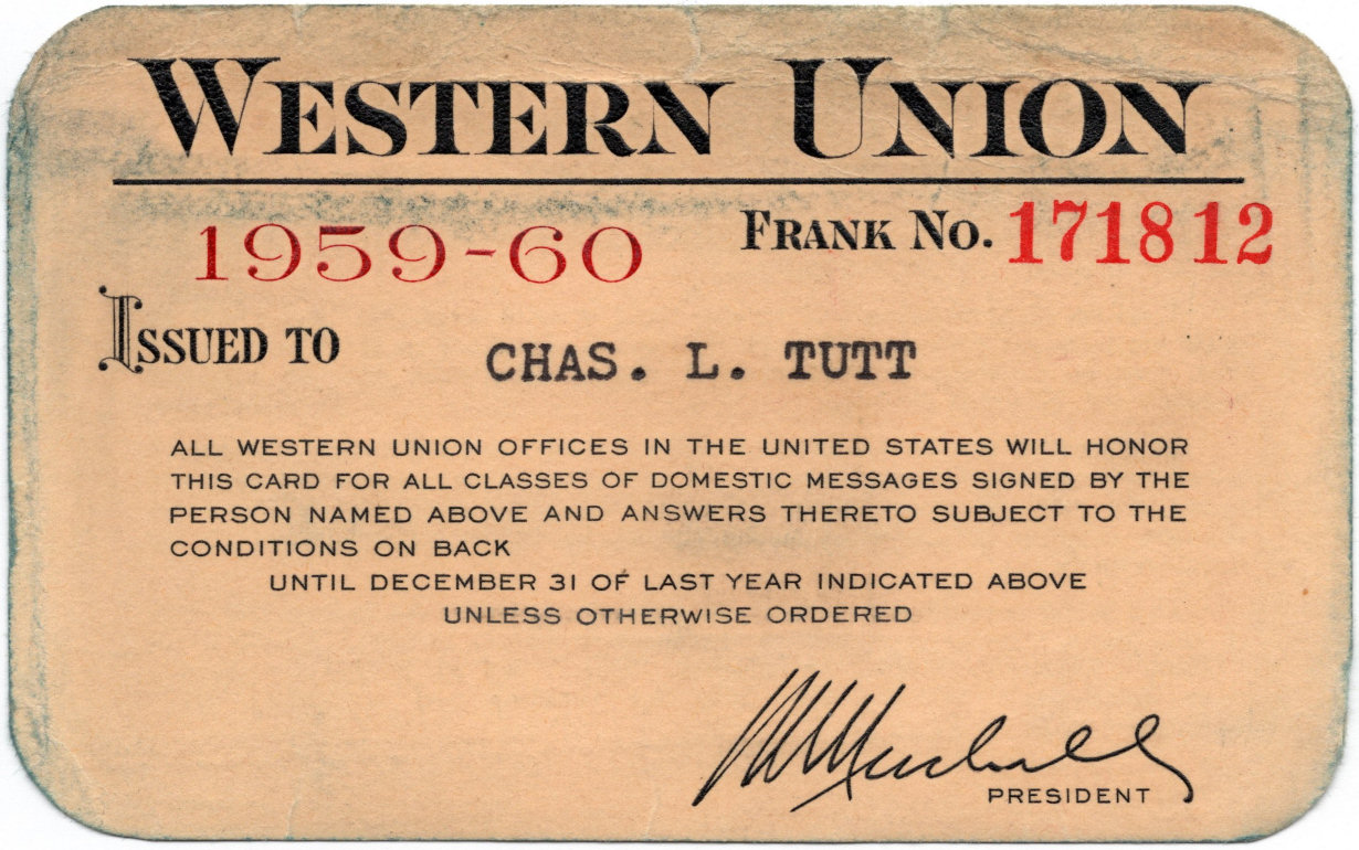 Western Union Personal Frank 1959 - front