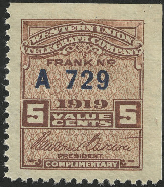 Western Union 1919, RH60 - A729