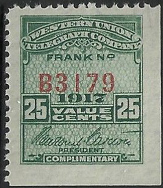 Western Union 1917 25c