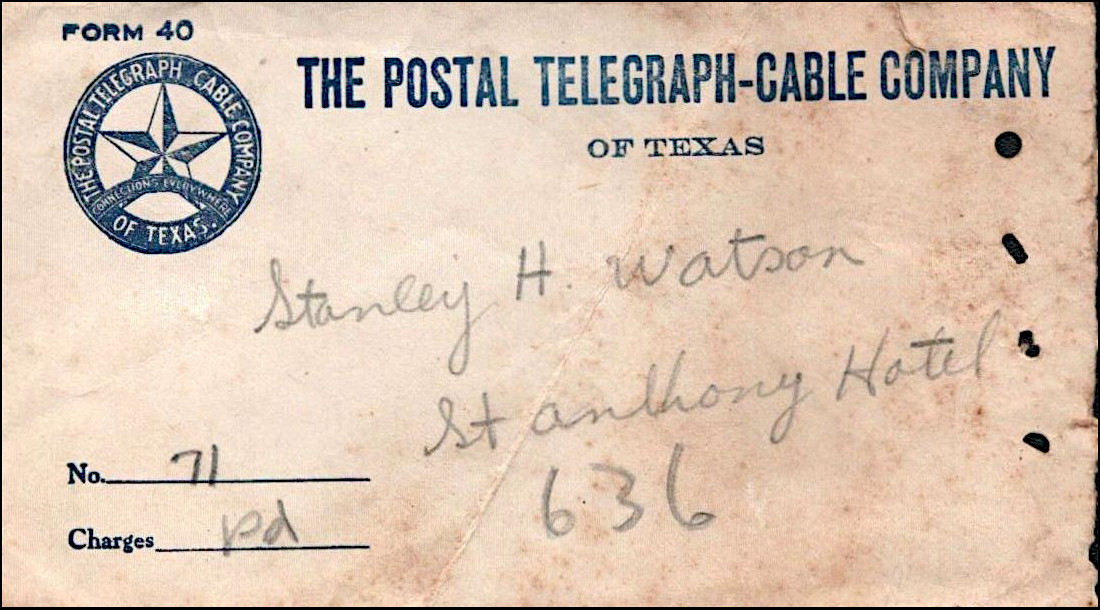 Texas Envelope  front