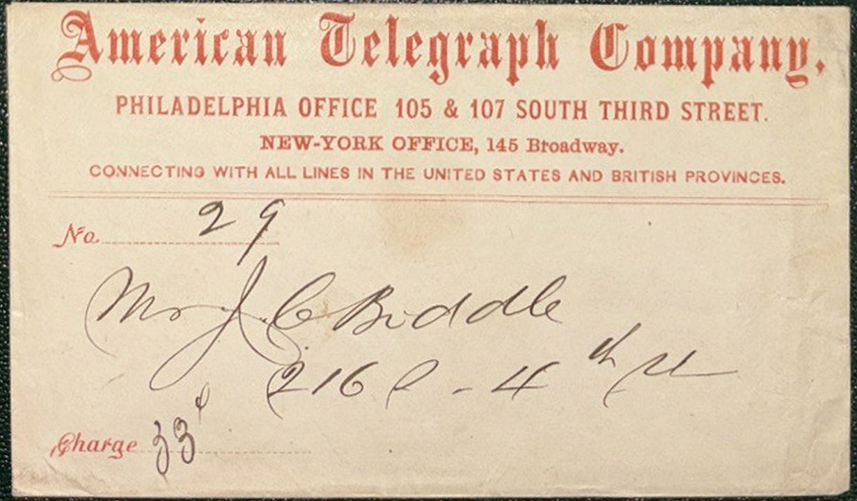 American Telegraph Co. form - 1864