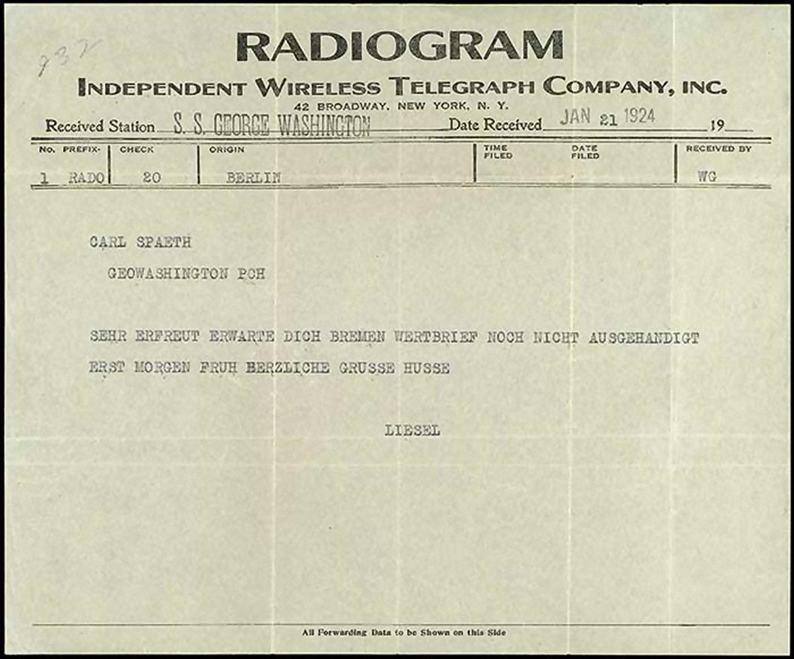 IWT Telegram of 1924