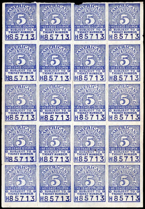 Booklet pane of 20
