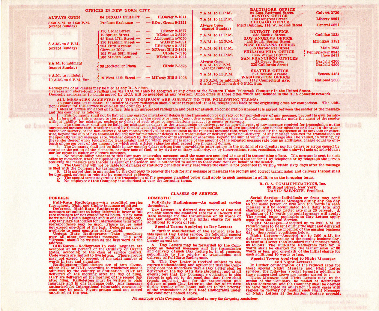 RCA form 100-25-TA-993 - back