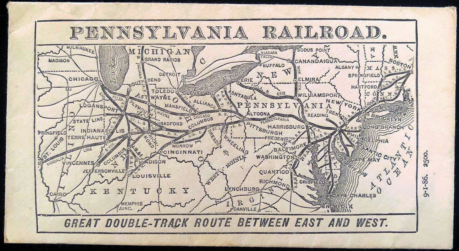 Pennsylvania Railroad Map - 1886
