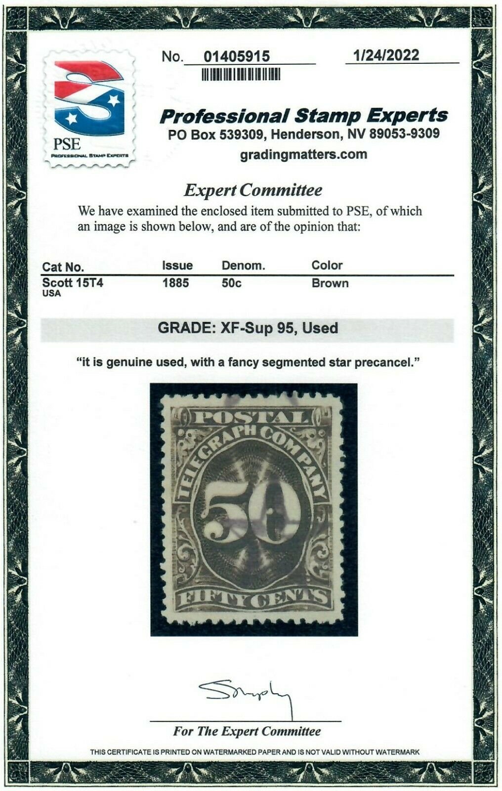 USA PSE Certificate