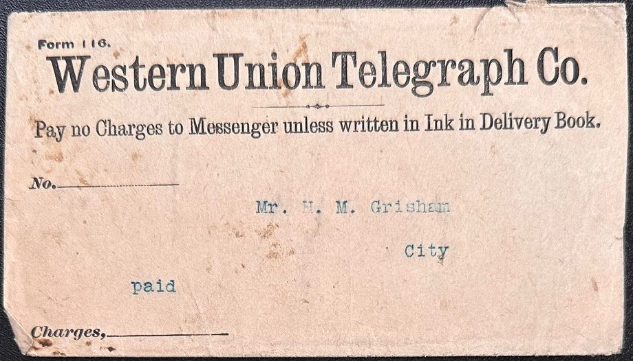 Form-116 - 1890's envelope - front