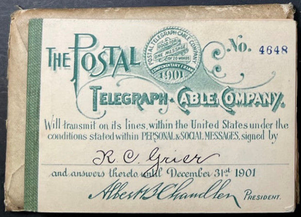 USA Postal Tel-Cable 1901 booklet front