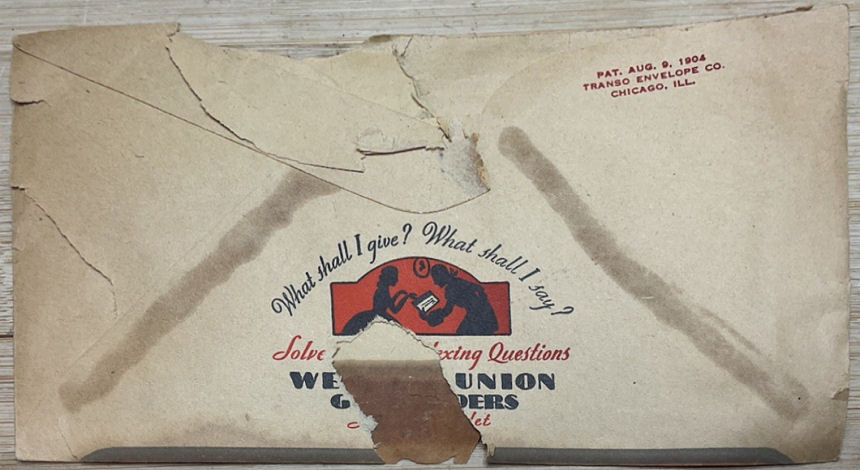 1931 Envelope - back