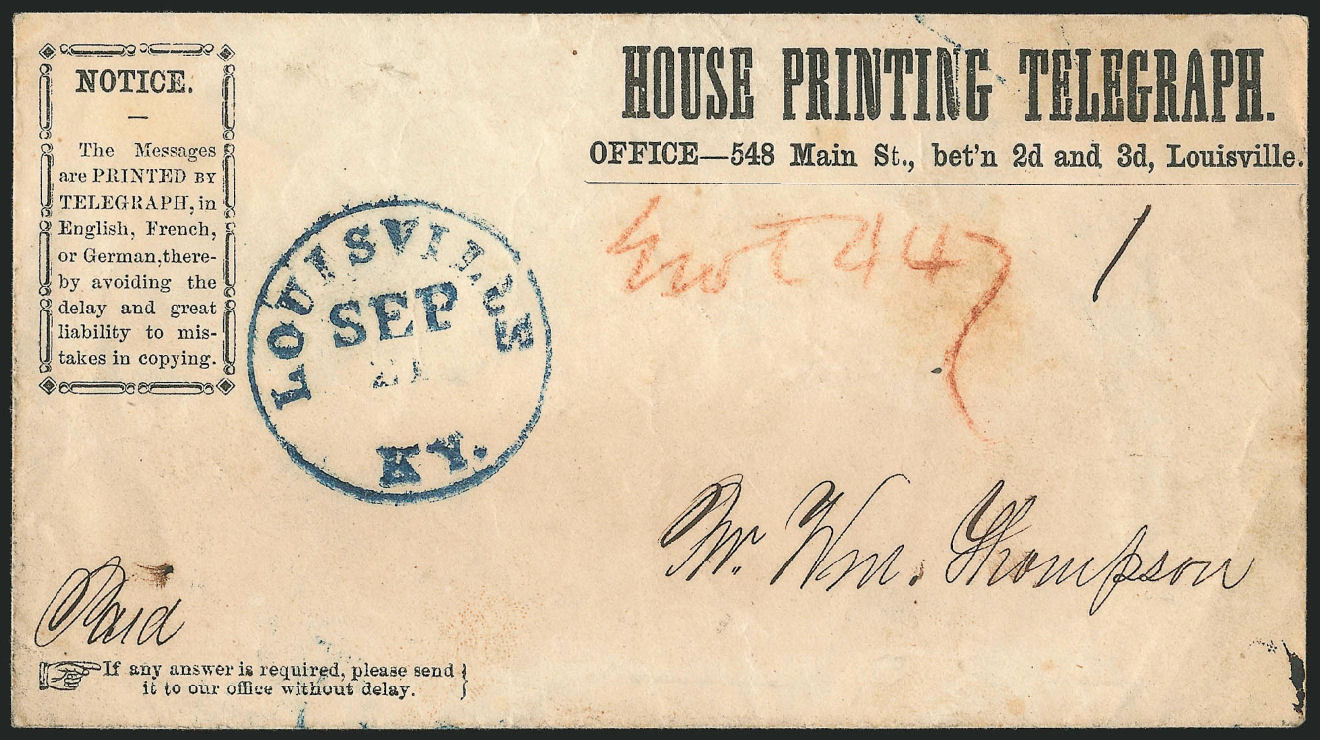 House's Printing Tel. Louisville envelope 