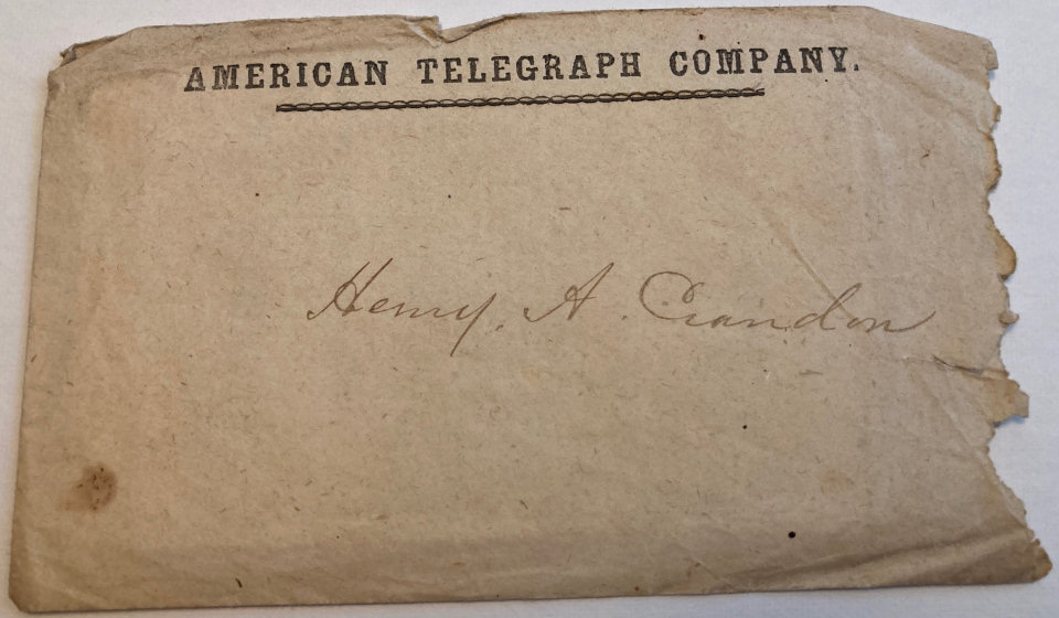 American Telegraph Co. 1864 envelope