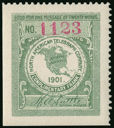 North American Telegraph Franks 1901