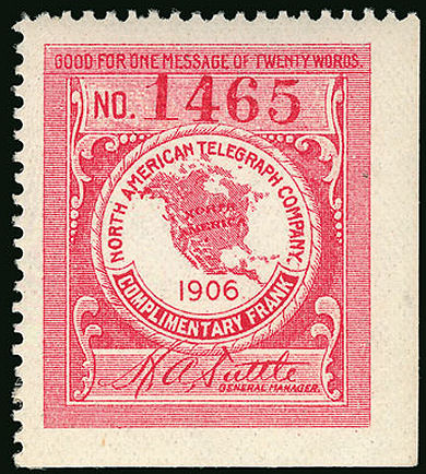 North American Telegraph Franks 1906