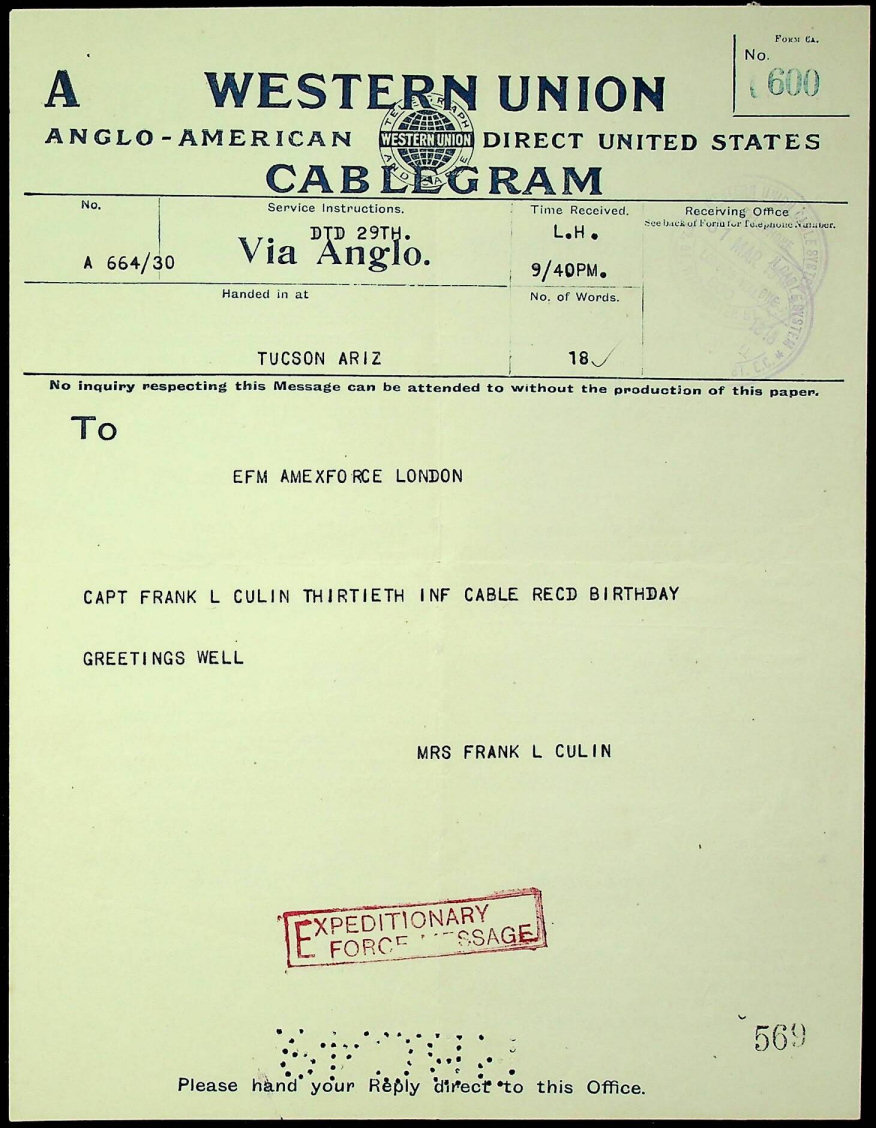 1918 Cablegram-front
