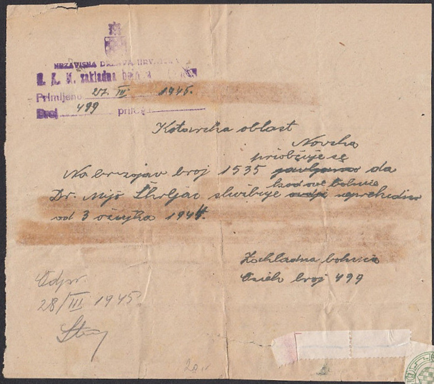 Improvised telegram.