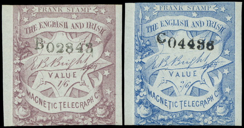 English & Irish Magnetic Telegraph Company 1s6d and 2s6d.