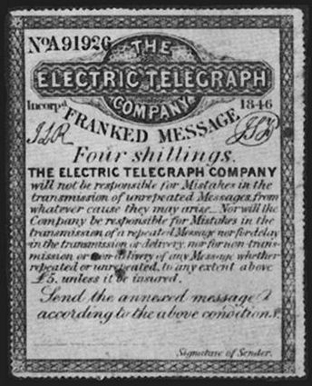 Electric Telegraph Company perforated 4s - A91920