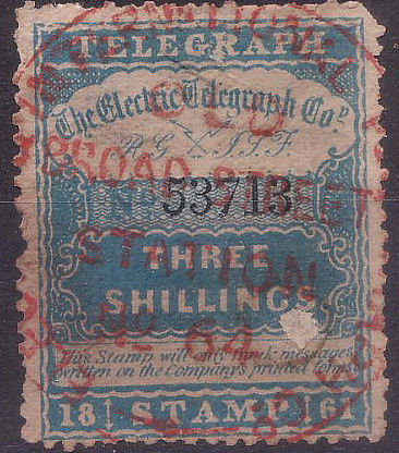 Electric Telegraph Company 3s with LY International cancel.