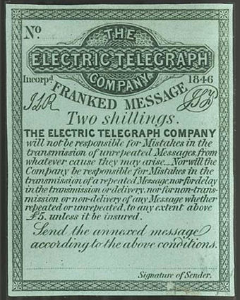 Electric Telegraph Company 2s Proof RH9a.