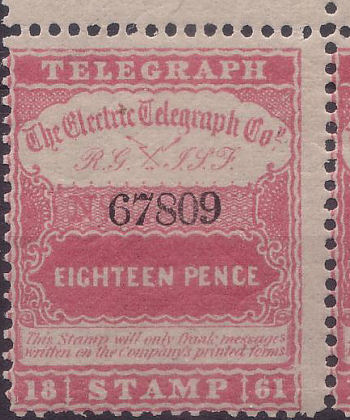 Electric Telegraph Company 1s6d.