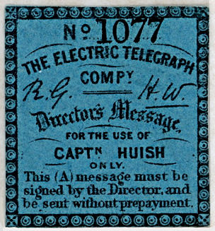 Electric Telegraph Company Directors' Message-1077.