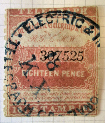 Electric Telegraph Company 18d with KX cancel.